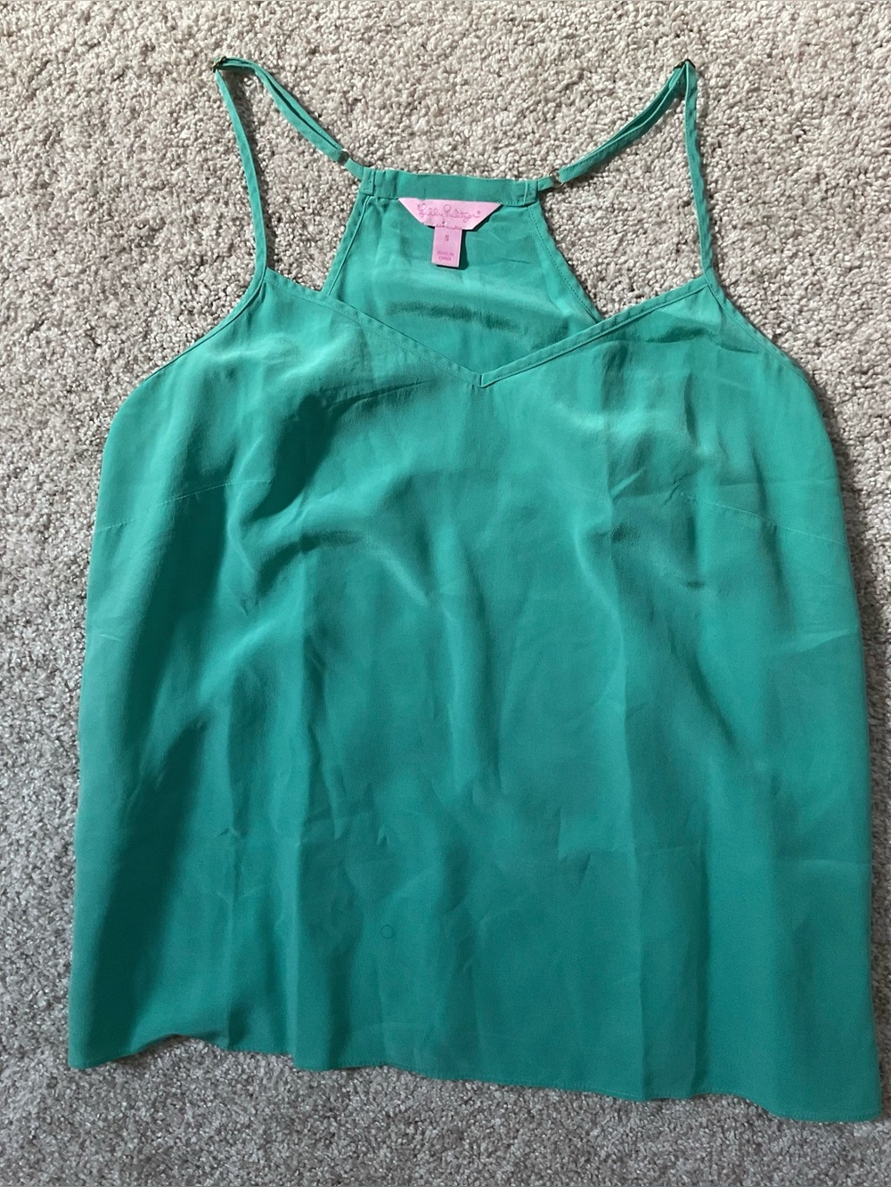 Lilly Pulitzer Green Spaghetti Strap Sheer Cami for under tops